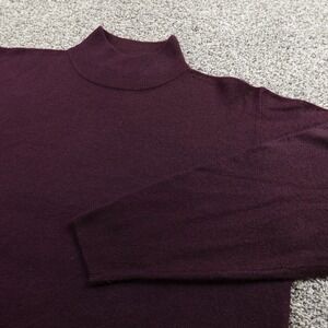 VTG Cashmere Sweater Mens XL Red Purple Pullover Mock Sweatshirt Scotland Soft